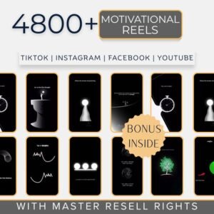 4800+ MRR Media Growth Pack, Inspirational Motivational Reels Bundle, PLR, Digital Download MP4, Success Mindset Video Content Resell Rights - PLR Reels