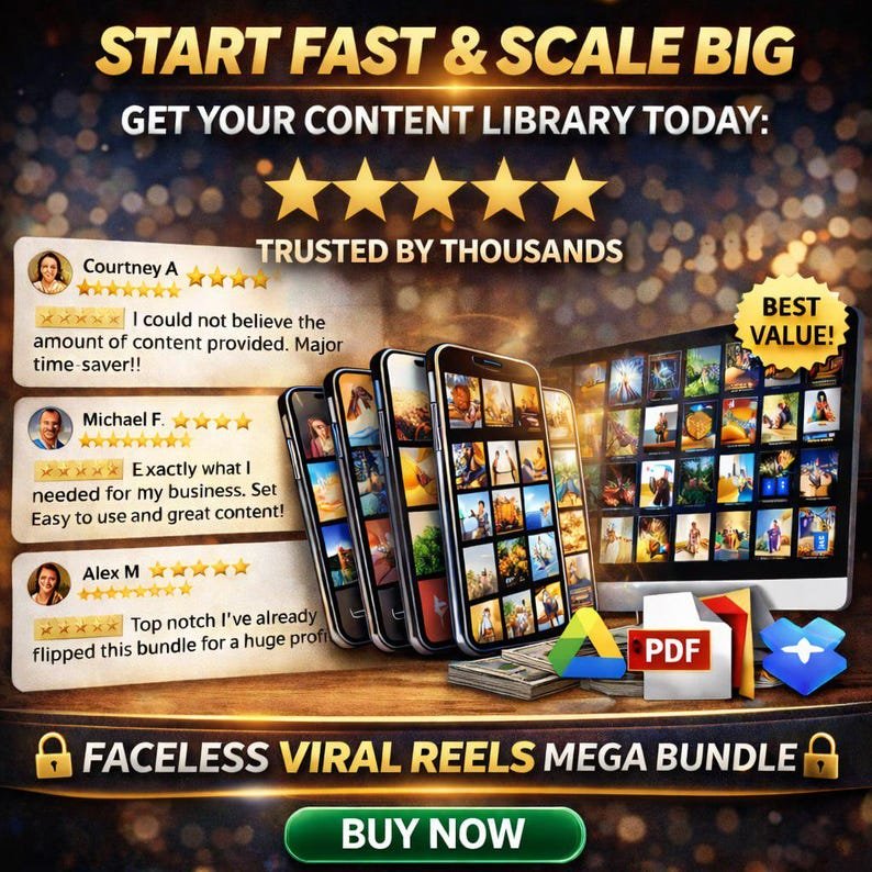 250,000+ Viral Reels Mega Bundle (PLR/MRR) | Faceless Reels Content | Instagram Reels, TikTok & YouTube Shorts | Digital Download – Image 3