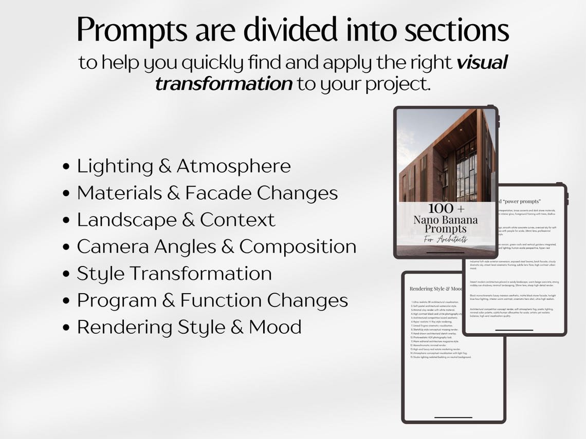 Nano Banana Prompts For Architects, Architecture AI Prompts, Rendering AI Prompts, Architecture Templates PDF – Image 7