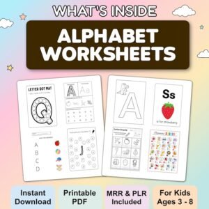 2,000+ Kids Learning Printables & Worksheets | PLR/MRR