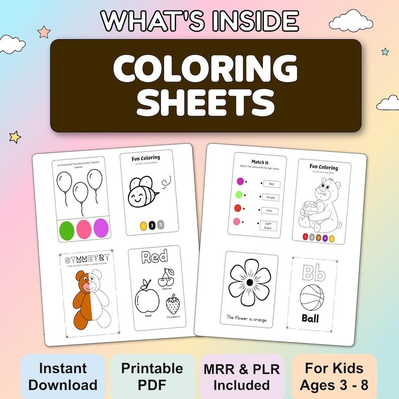 2,000+ kids coloring pages included in the educational printable bundle