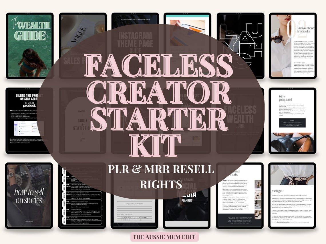 Faceless Creator Starter Kit | PLR & MRR Digital Products, Done For You DFY Canva Templates for Passive Income – Image 8