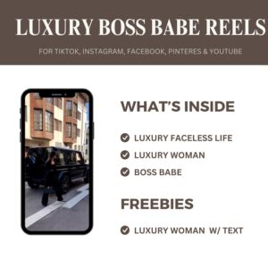 2000+ Luxury Aesthetic Boss Babe Reels Bundle, Faceless Marketing, Digital Marketing, Master Resell Rights, PLR Digital Products, MRR