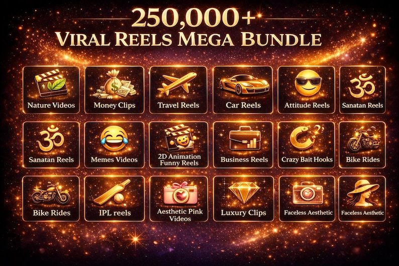250,000+ Viral Reels Mega Bundle (PLR/MRR) | Faceless Reels Content | Instagram Reels, TikTok & YouTube Shorts | Digital Download – Image 5