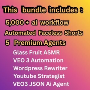 5000+ Automations n8n Workflow + Faceless Video Generator Ai Agents | Chatgpt
