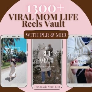 Aesthetic Mom Life Reels bundle with 1,300+ motherhood video resources