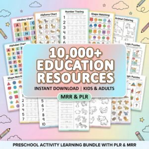 2,000+ Kids Learning Printables & Worksheets | PLR/MRR