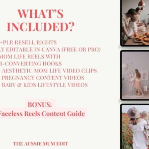 1,300+ Mom Life Reels Bundle | Faceless Content + PLR/MRR